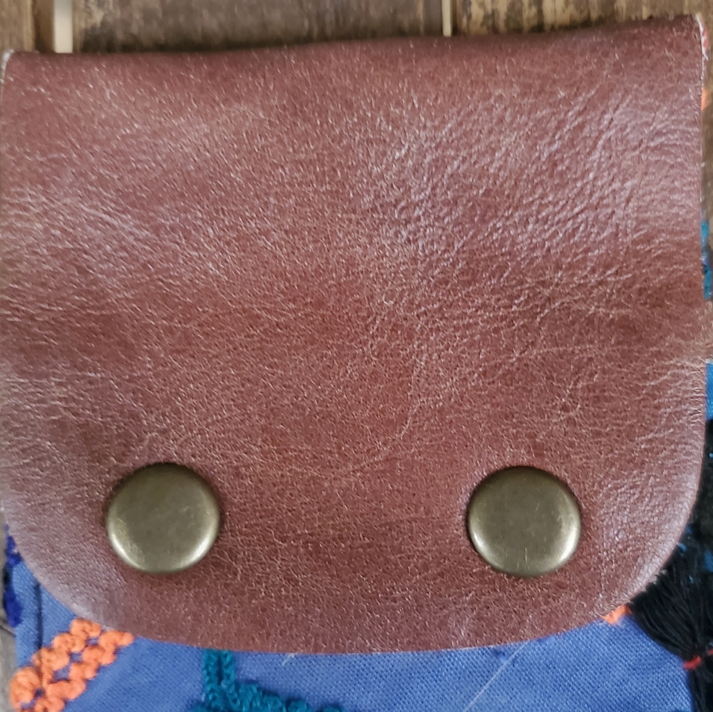 🍄🪬 Free People Boho Embroidered Repurposed vtg banjara hippie Wallet card case - Picture 15 of 16